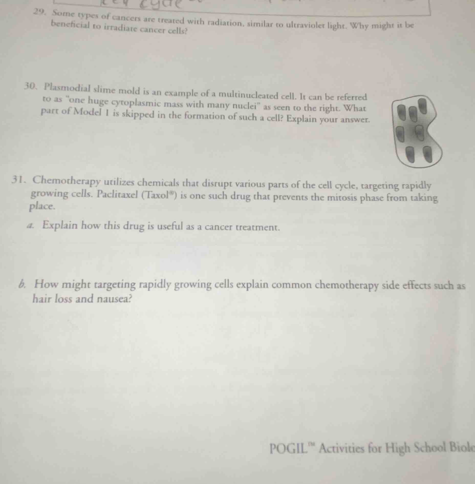 29. some types of cancers are treated with radiation, similar to ultrav…