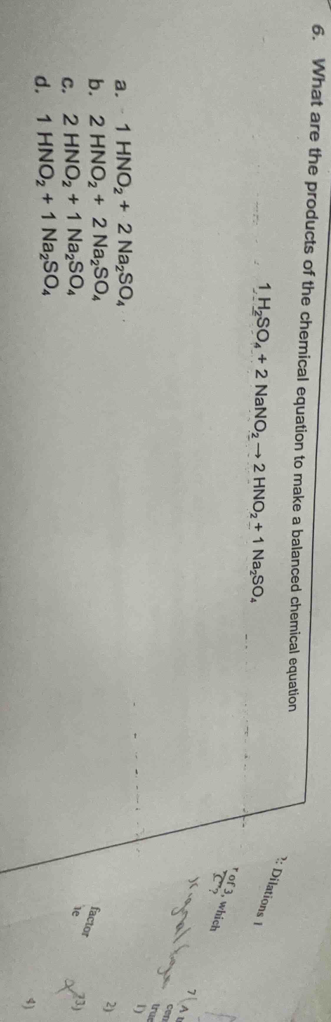 6. what are the products of the chemical equation to make a balanced ch…