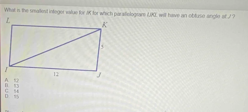 what is the smallest integer value for ( ik ) for which parallelogram (…
