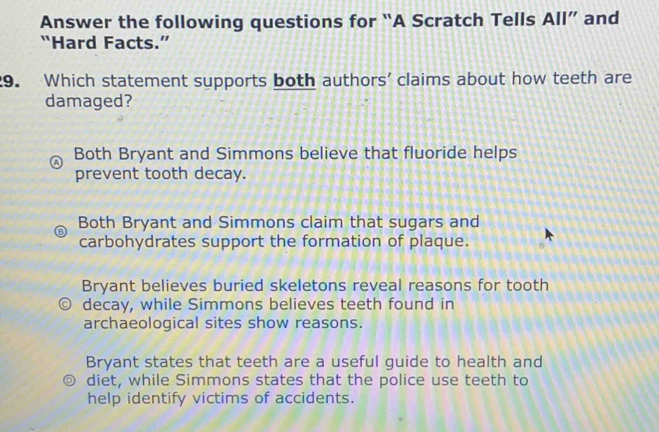 answer the following questions for \a scratch tells all\ and \hard fact…