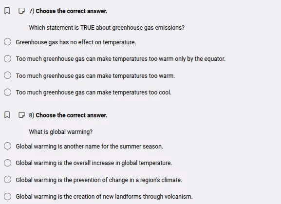 7) choose the correct answer. which statement is true about greenhouse …
