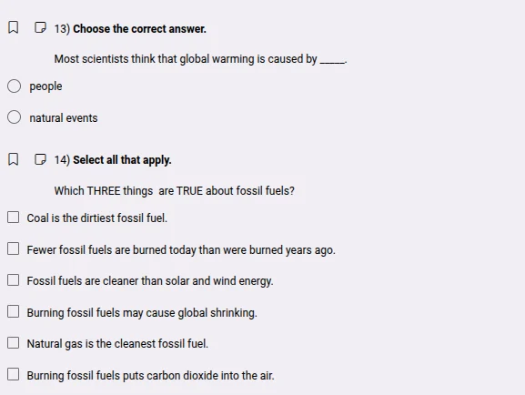 13) choose the correct answer. most scientists think that global warmin…