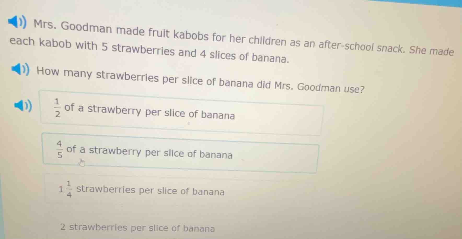 mrs. goodman made fruit kabobs for her children as an after - school sn…