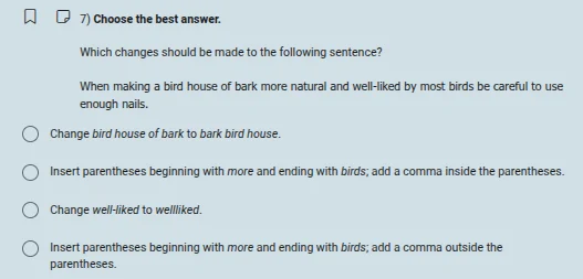 7) choose the best answer. which changes should be made to the followin…