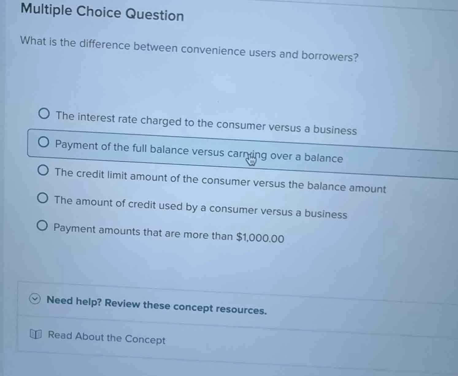 multiple choice question what is the difference between convenience use…