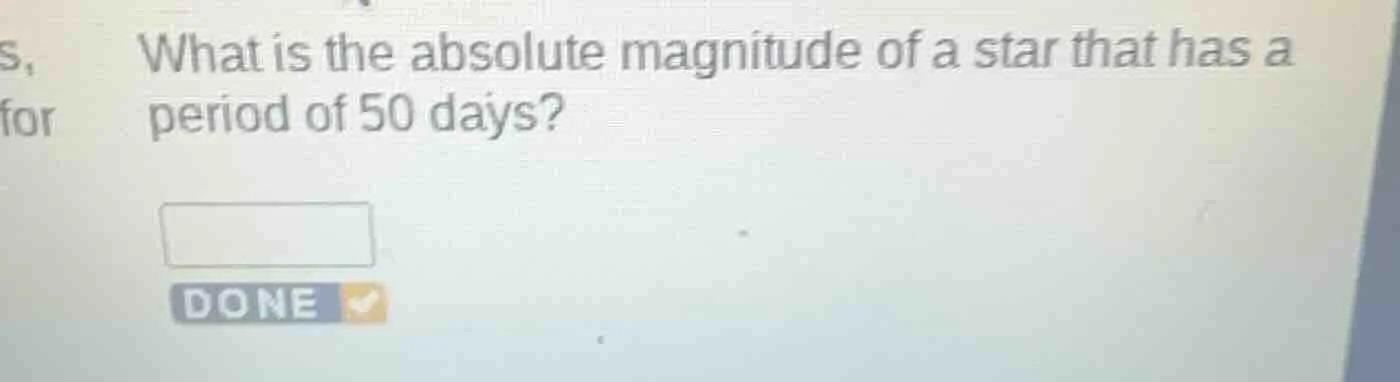 what is the absolute magnitude of a star that has a period of 50 days?