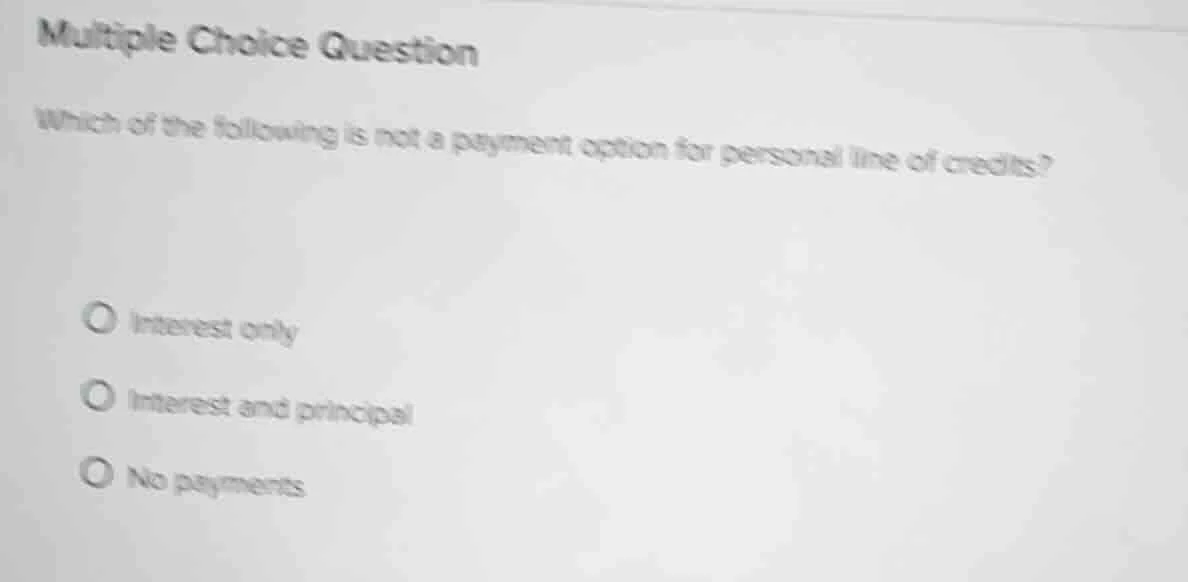 multiple choice question which of the following is not a payment option…