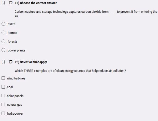 11) choose the correct answer. carbon capture and storage technology ca…