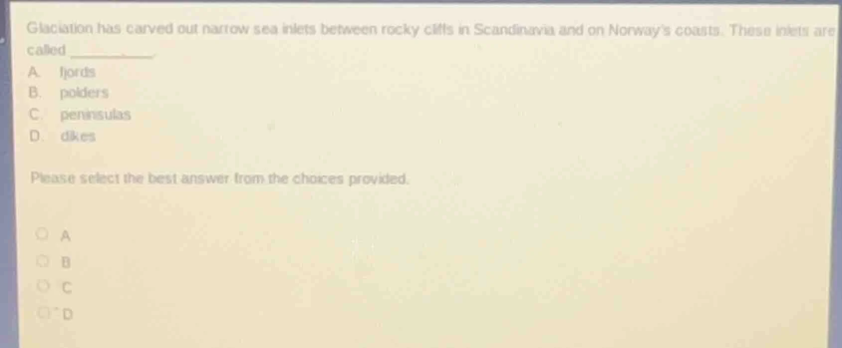 glaciation has carved out narrow sea inlets between rocky cliffs in sca…