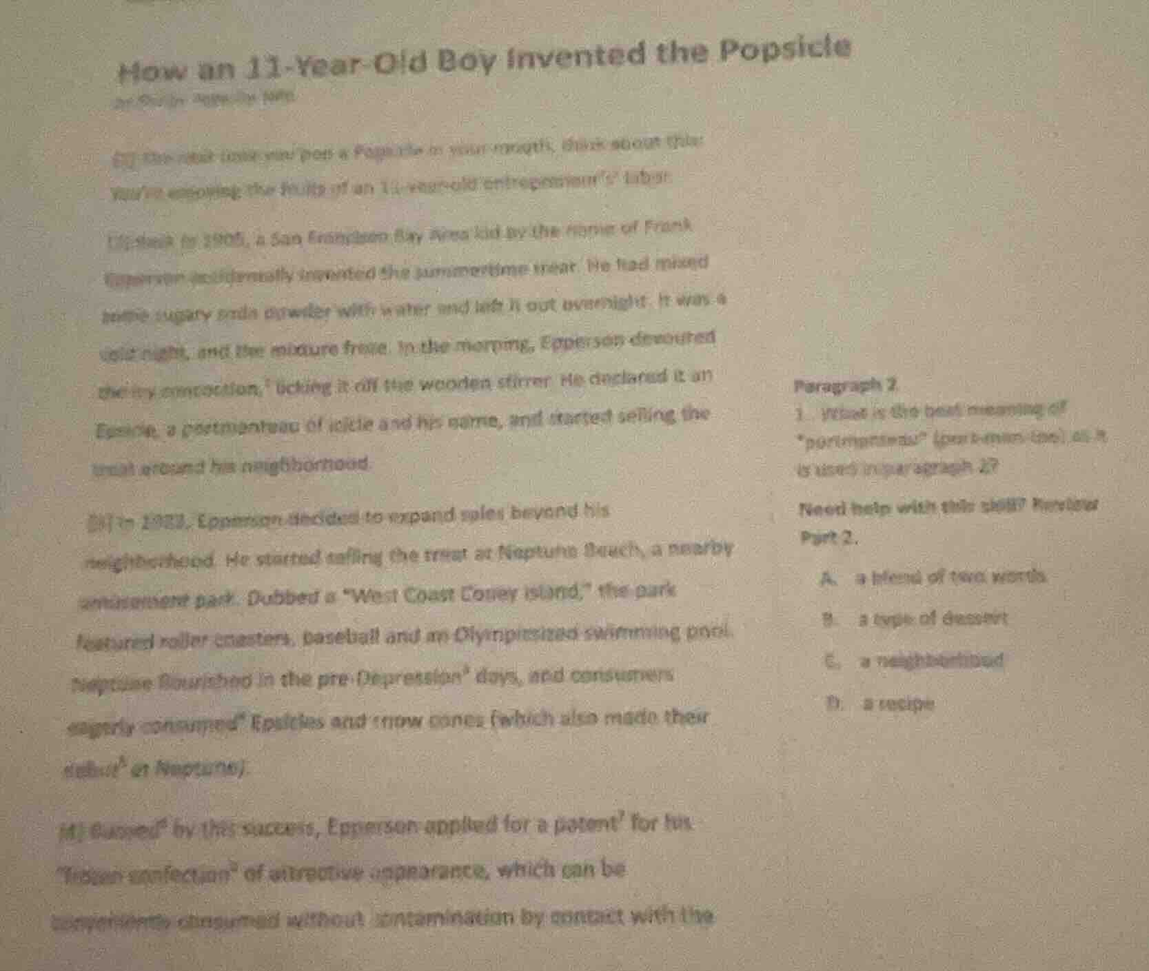 how an 11 - year - old boy invented the popsicle ... paragraph 2 1. wha…