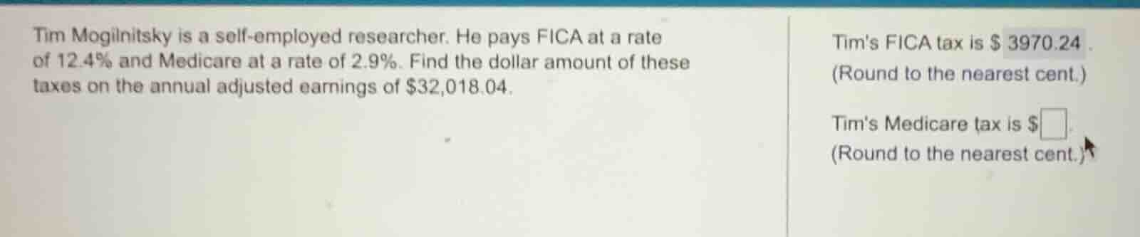 tim mogilnitsky is a self - employed researcher. he pays fica at a rate…