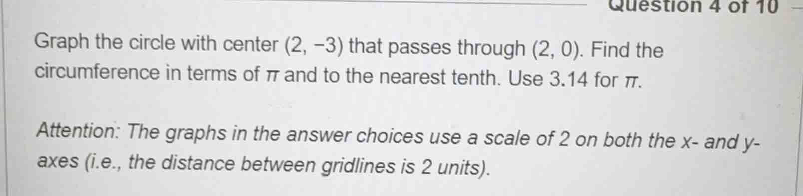 graph the circle with center (2, -3) that passes through (2, 0). find t…