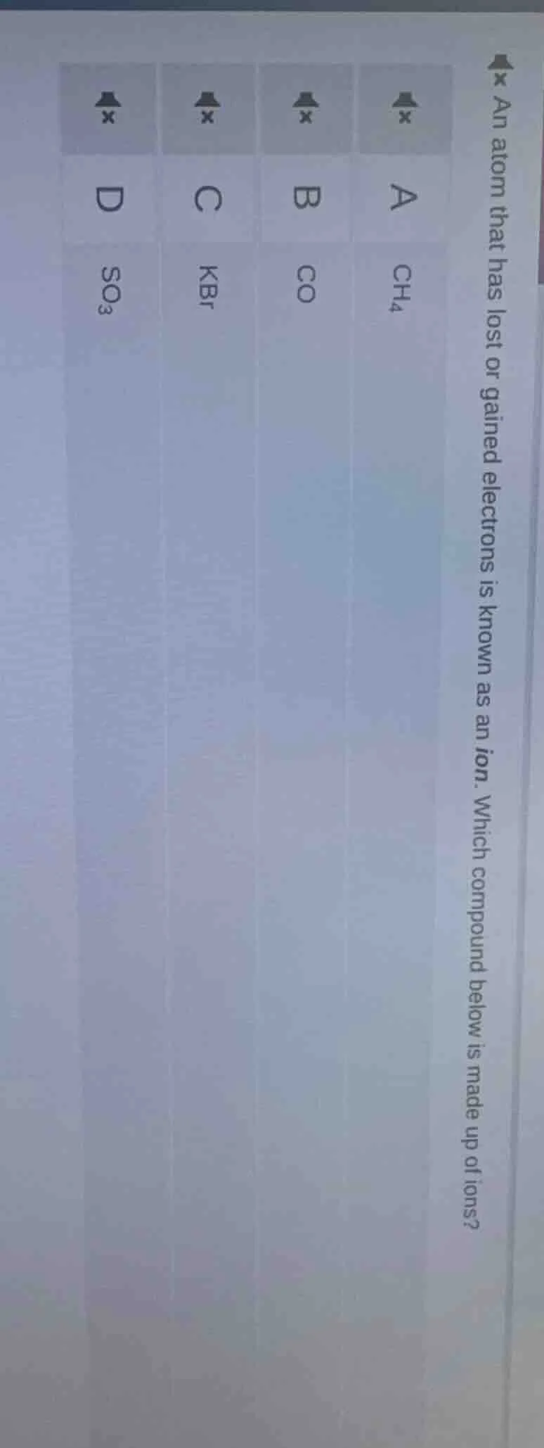 an atom that has lost or gained electrons is known as an ion. which com…