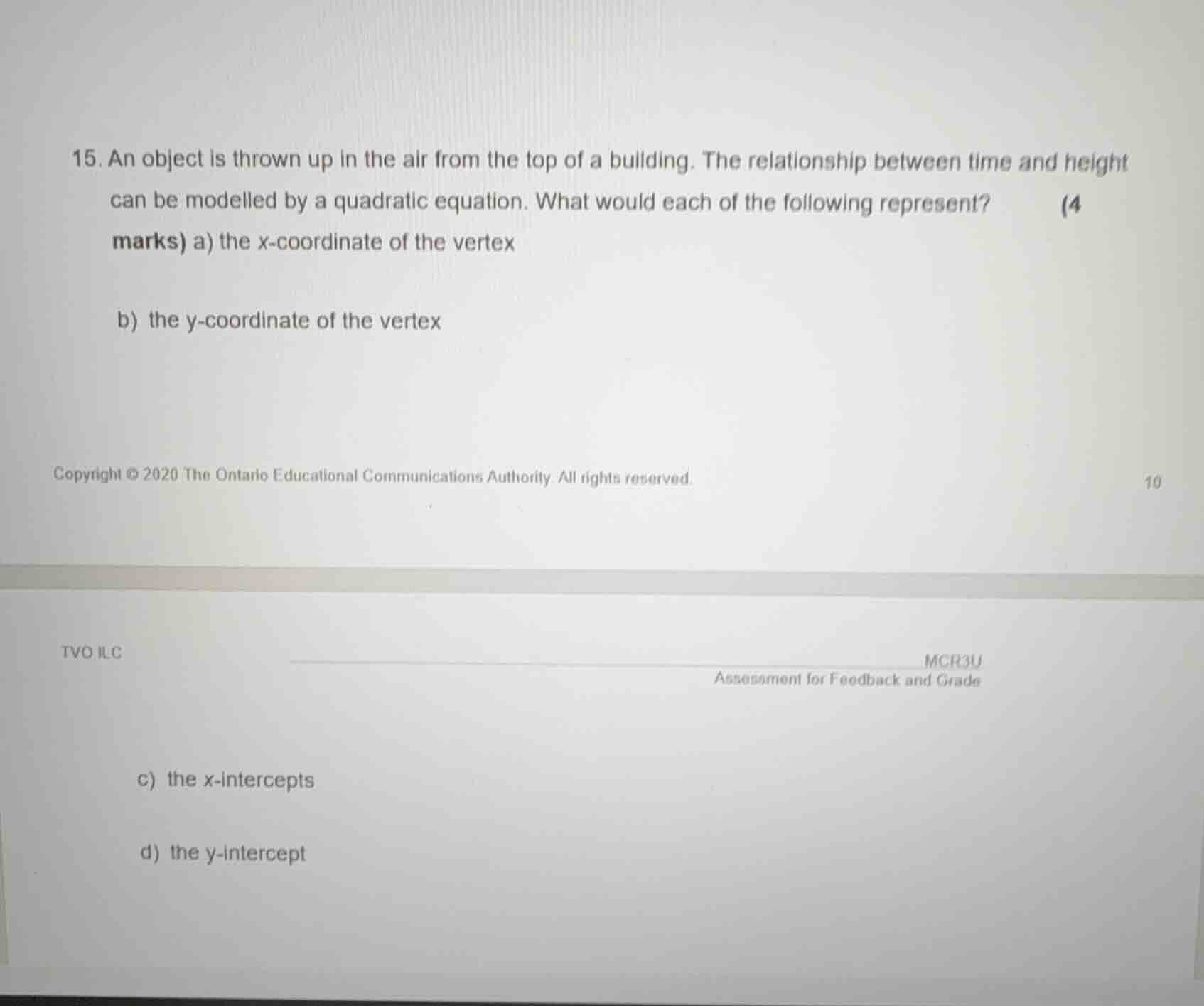15. an object is thrown up in the air from the top of a building. the r…