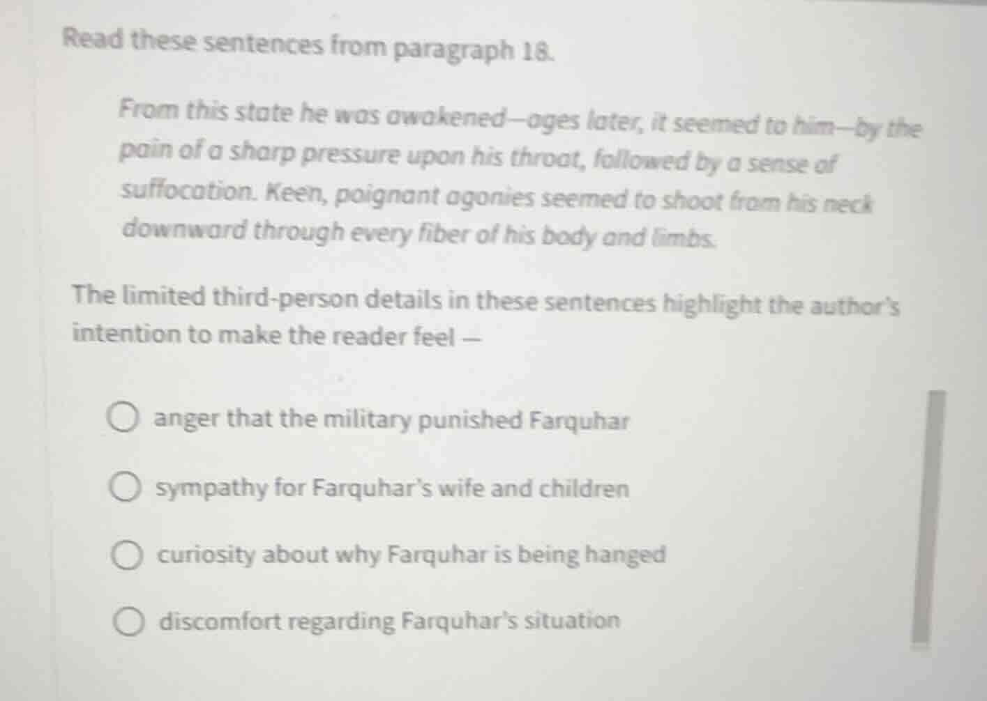 read these sentences from paragraph 18. from this state he was awokened…