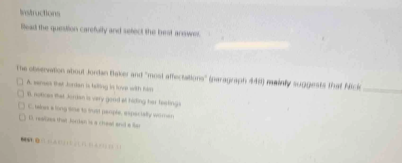 instructions read the question carefully and select the best answer. th…