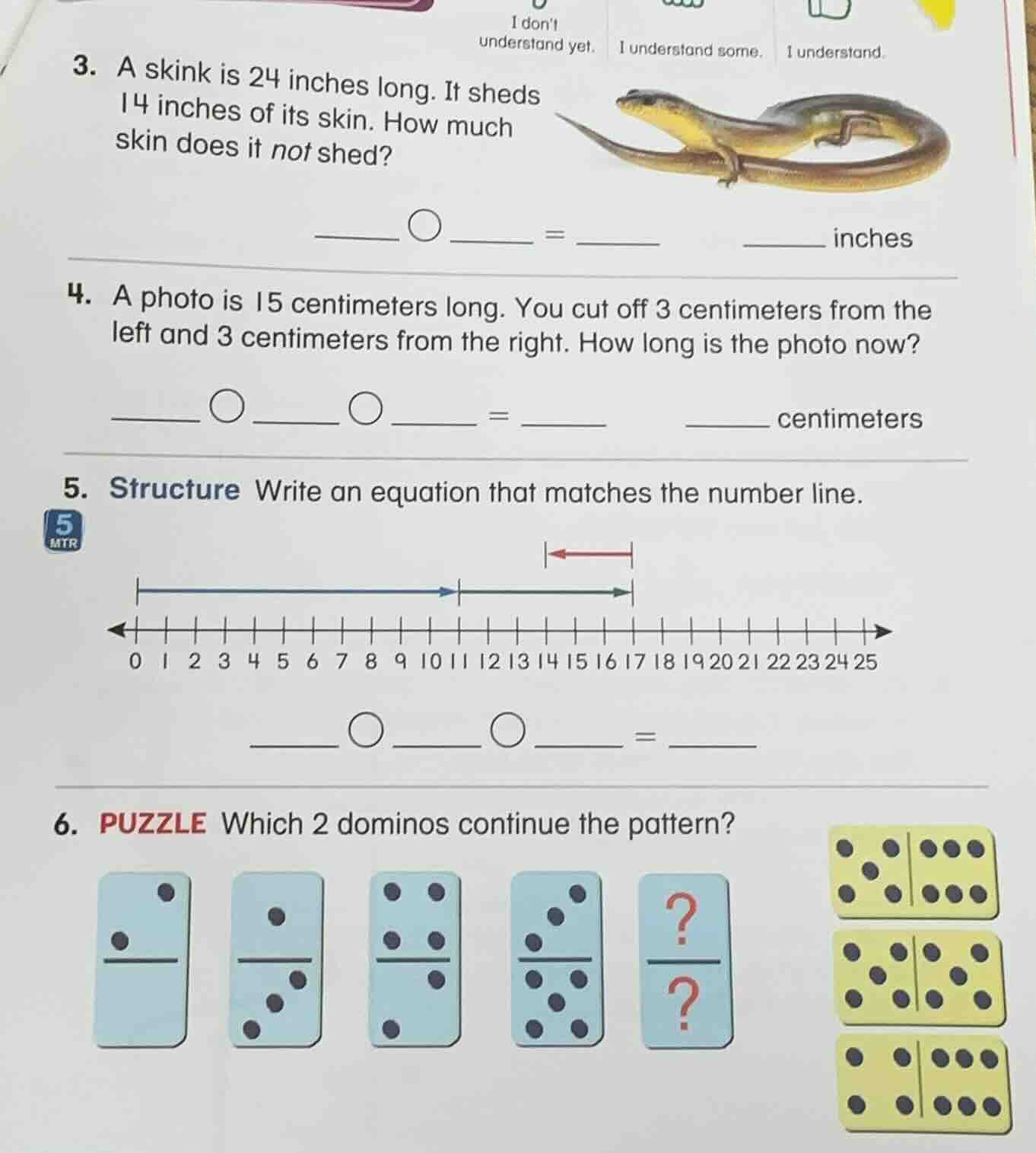 3. a skink is 24 inches long. it sheds 14 inches of its skin. how much …