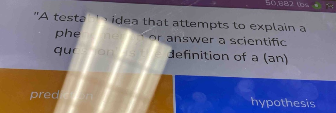 a testable idea that attempts to explain a phenomenon or answer a scien…