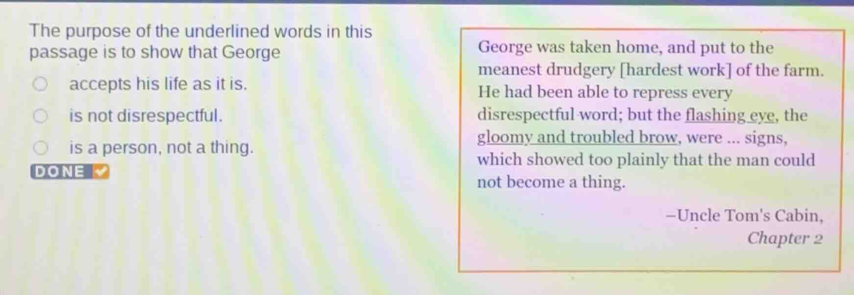 the purpose of the underlined words in this passage is to show that geo…