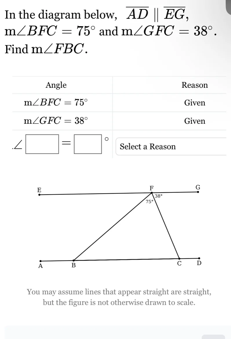 in the diagram below, $overline{ad} parallel overline{eg}$, $\text{m}an…