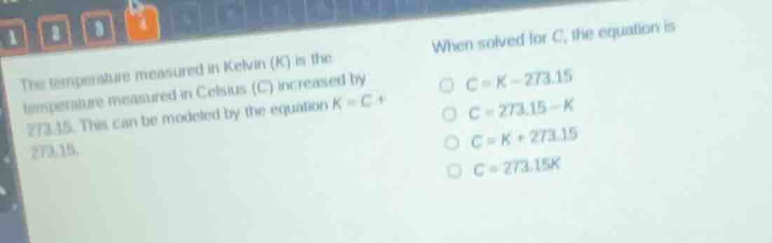 the temperature measured in kelvin (k) is the temperature measured in c…
