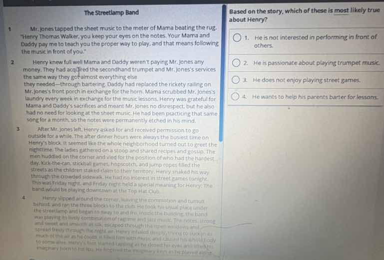 the streetlamp band 1 mr. jones tapped the sheet music to the meter of …