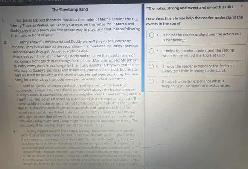 the streetamp band 1 mr. jones tapped the sheet music to the meter of m…