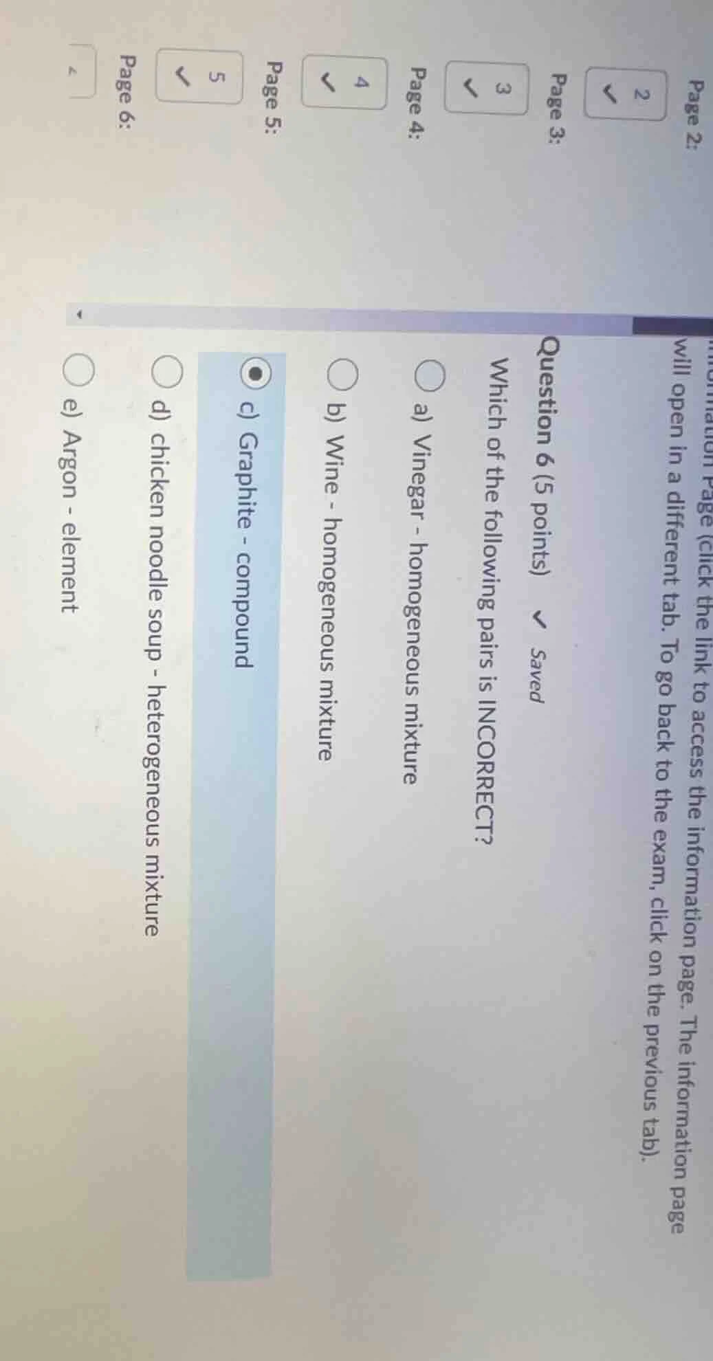 question 6 (5 points) which of the following pairs is incorrect? a) vin…
