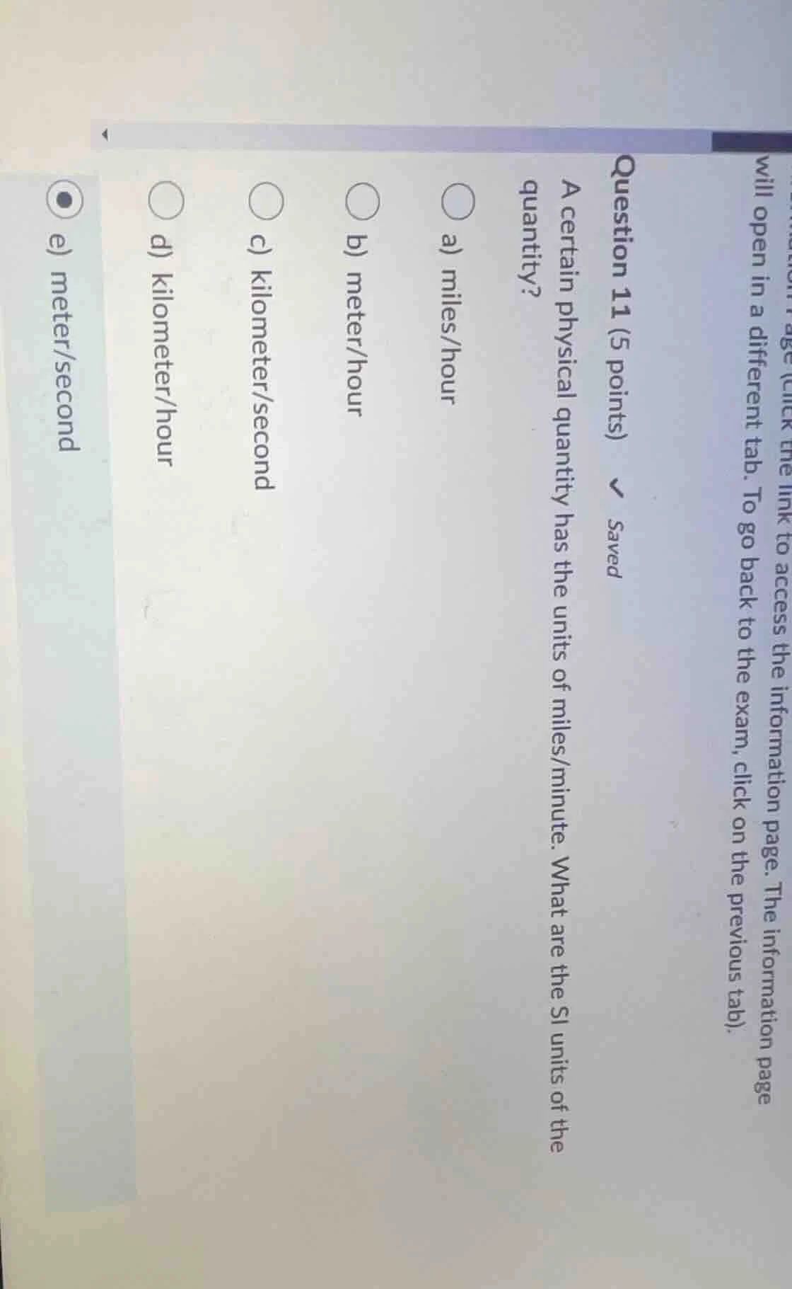 question 11 (5 points) a certain physical quantity has the units of mil…