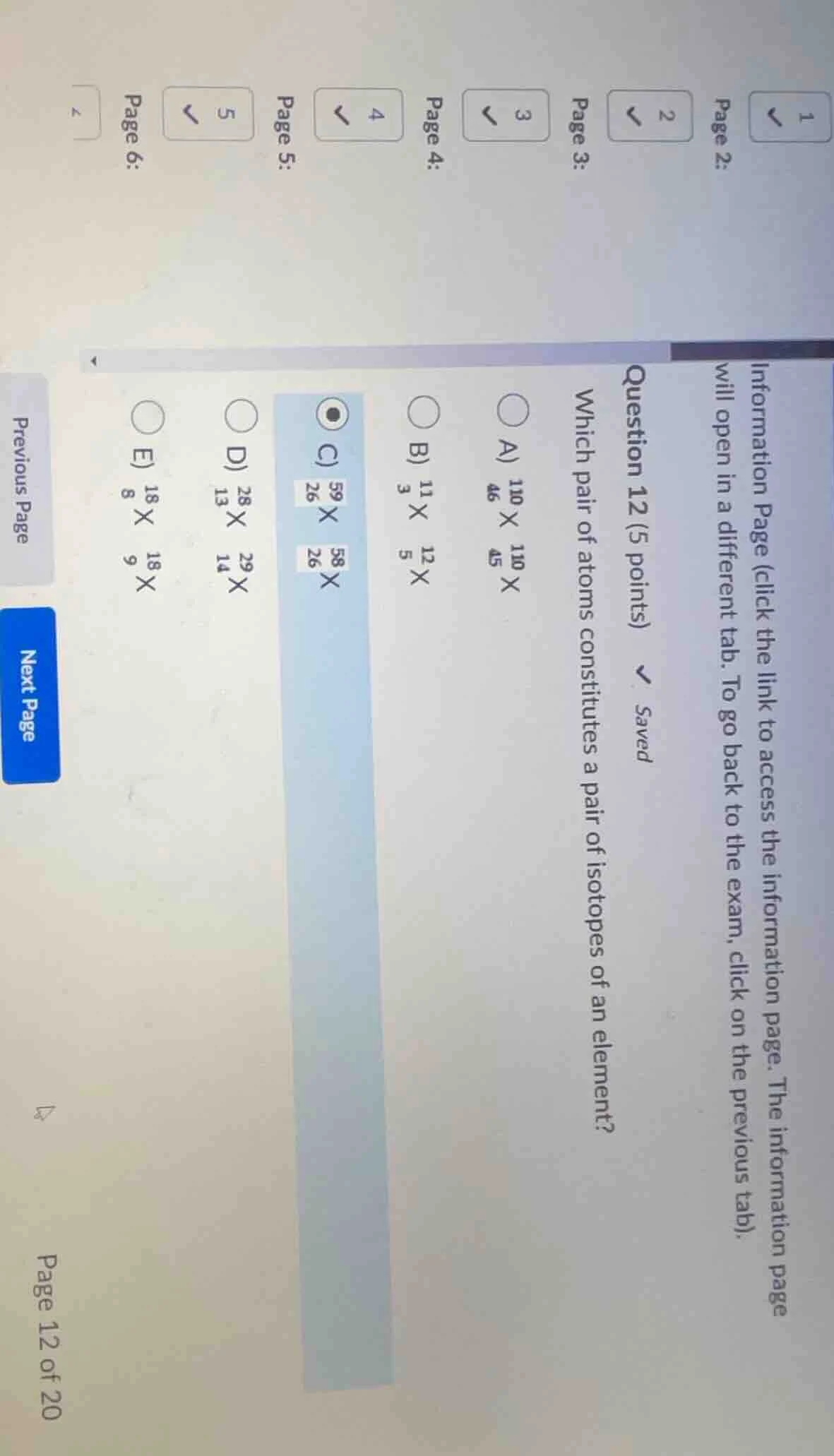 question 12 (5 points) \\saved which pair of atoms constitutes a pair o…