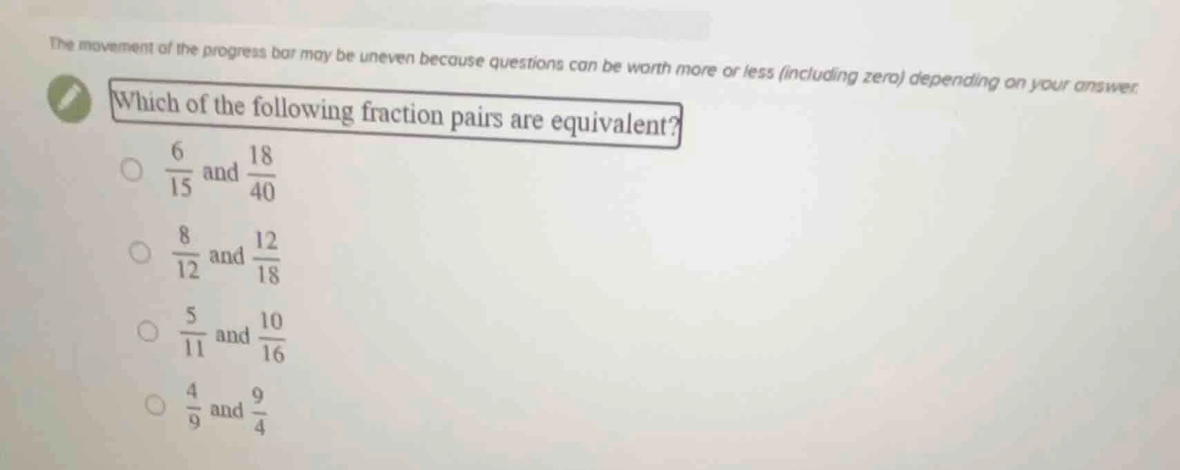the movement of the progress bar may be uneven because questions can be…