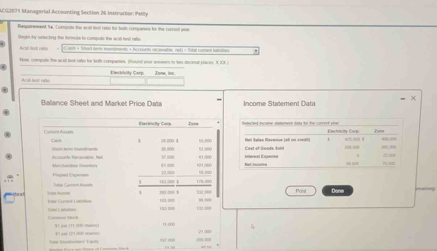 acg2071 managerial accounting section 26 instructor: petty requirement …