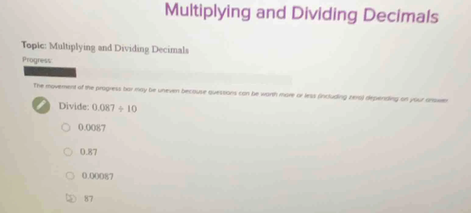 multiplying and dividing decimals topic: multiplying and dividing decim…