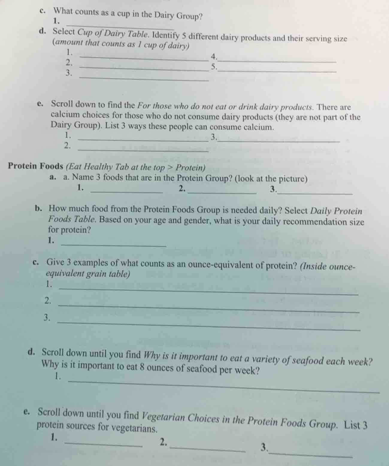 c. what counts as a cup in the dairy group? 1. d. select cup of dairy t…