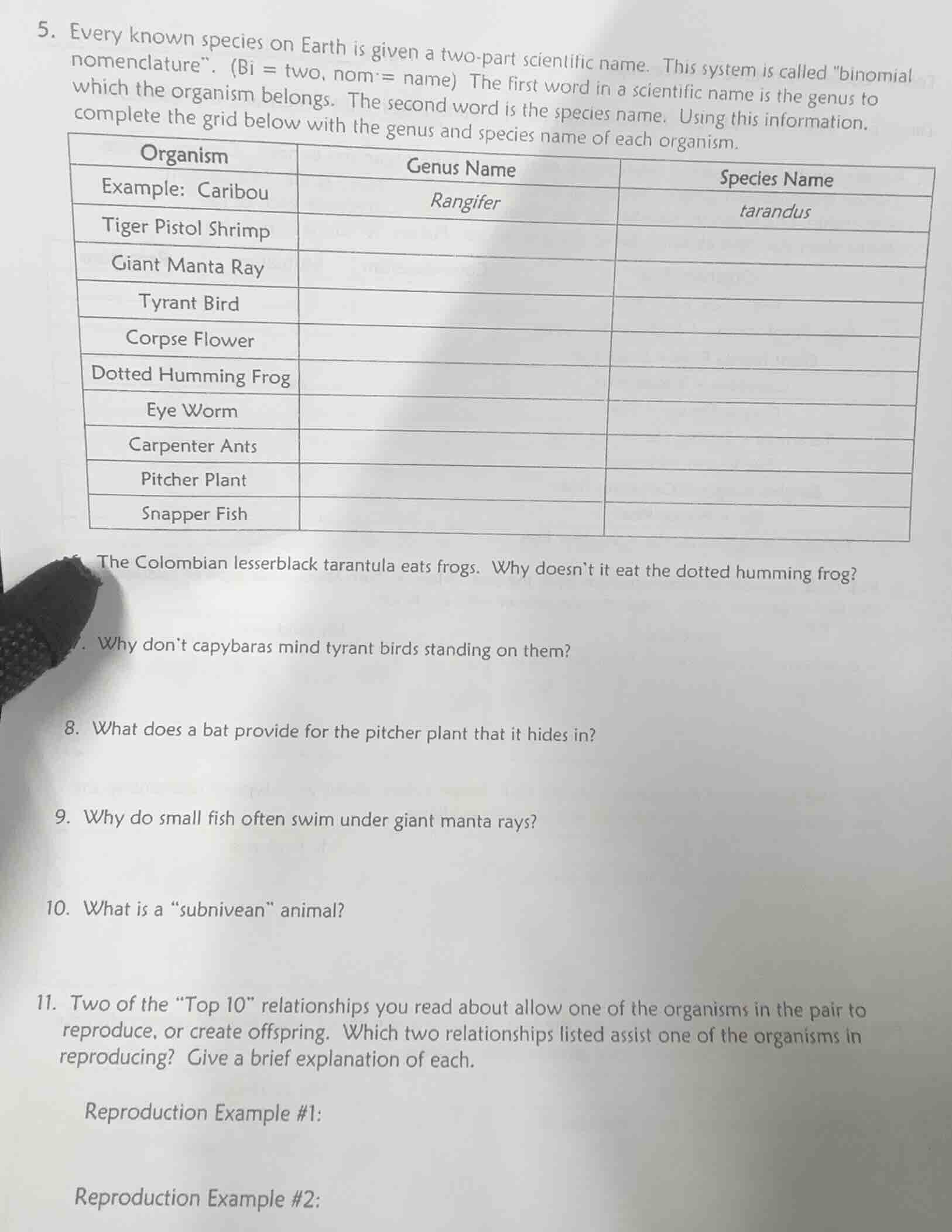 5. every known species on earth is given a two - part scientific name. …