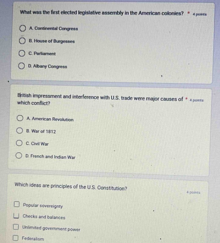 what was the first elected legislative assembly in the american colonie…