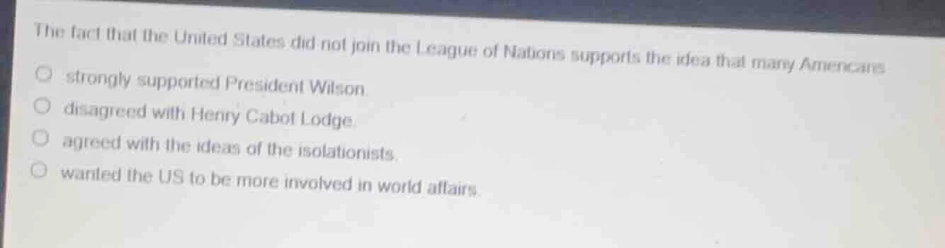 the fact that the united states did not join the league of nations supp…