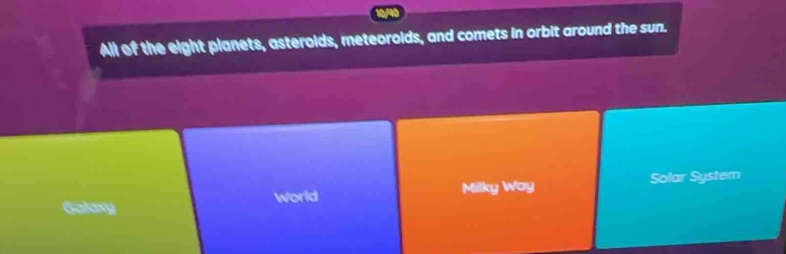 all of the eight planets, asteroids, meteoroids, and comets in orbit ar…