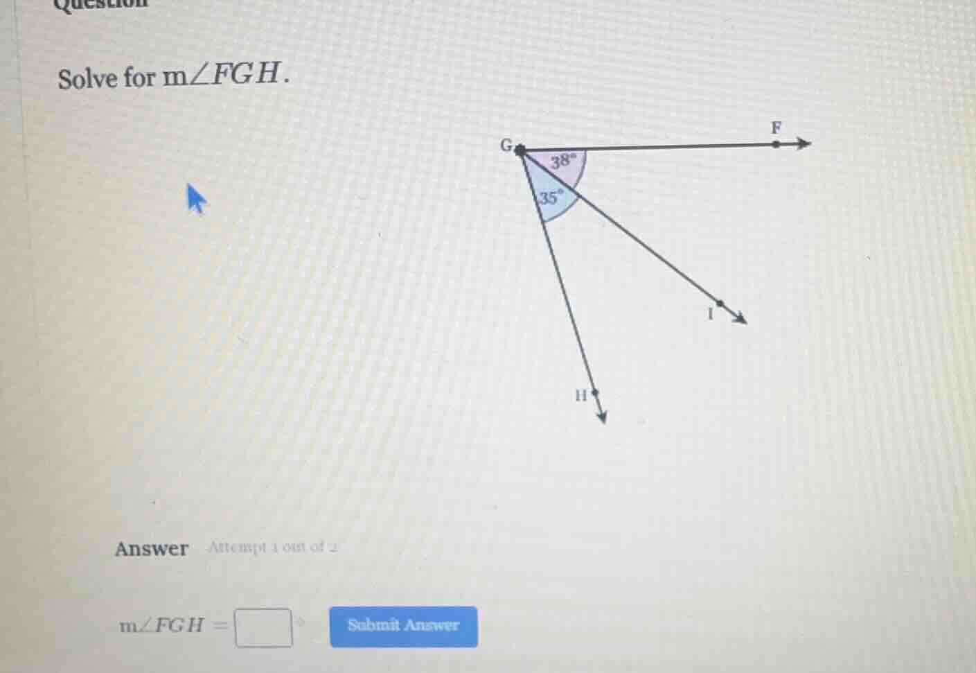 solve for ( mangle fgh ).