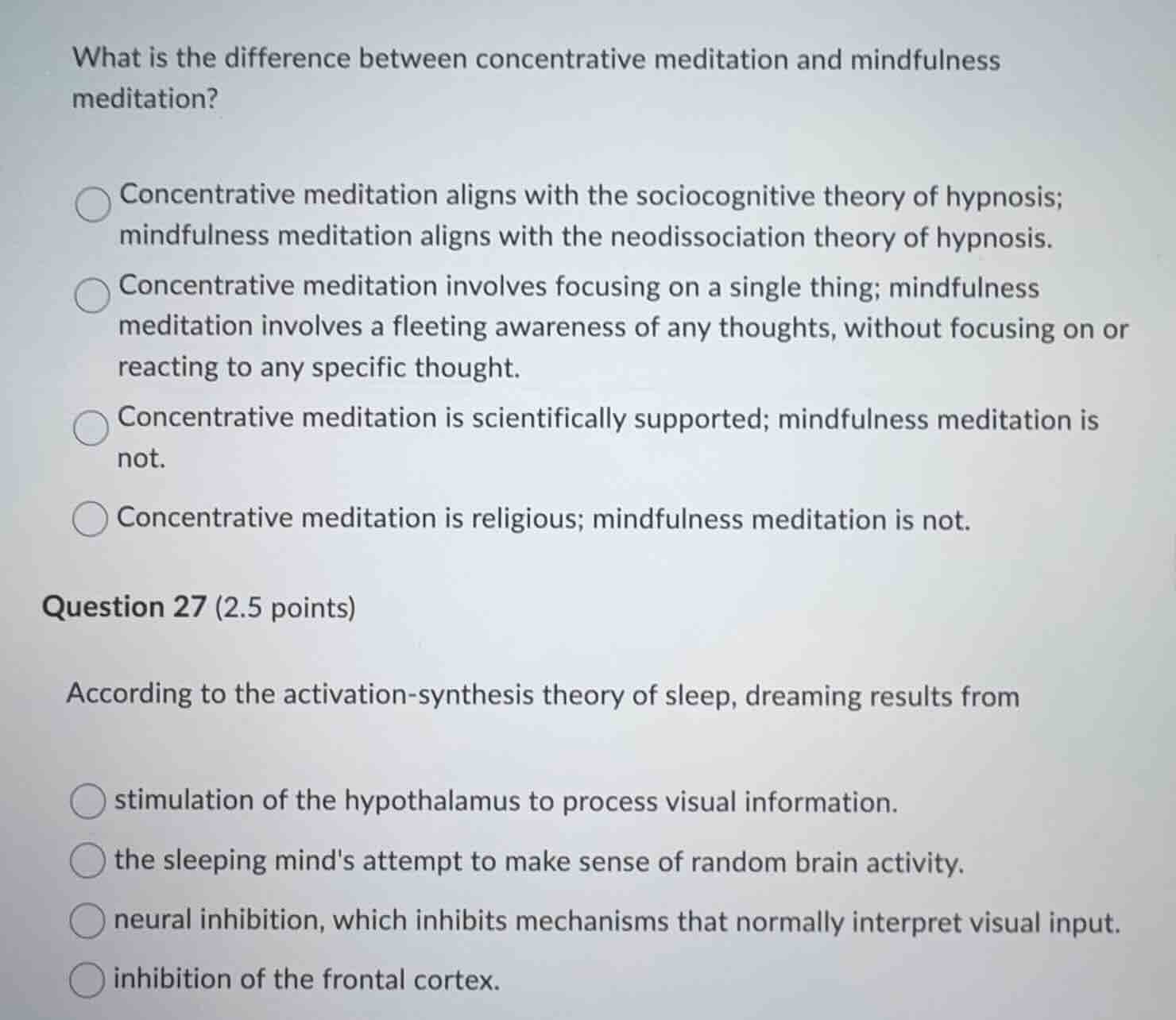 what is the difference between concentrative meditation and mindfulness…