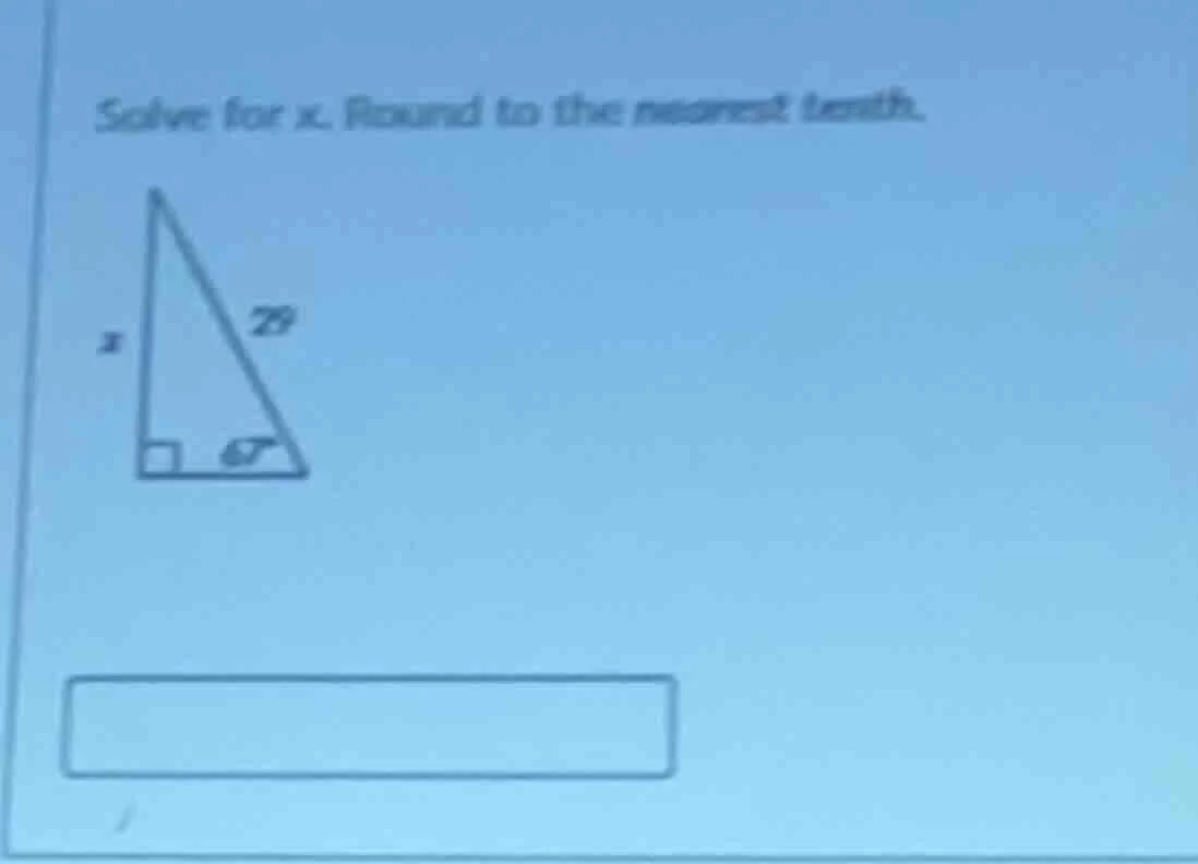 solve for x. round to the nearest tenth.
