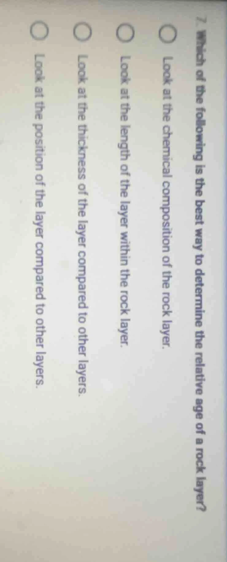 7. which of the following is the best way to determine the relative age…