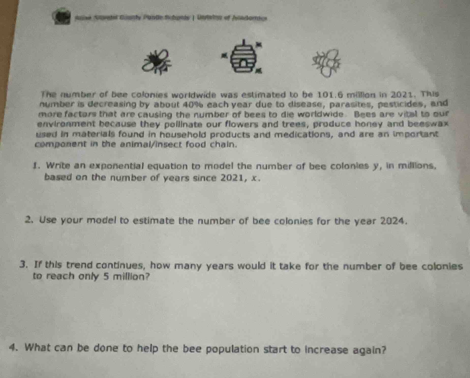 the number of bee colonies worldwide was estimated to be 101.6 million …