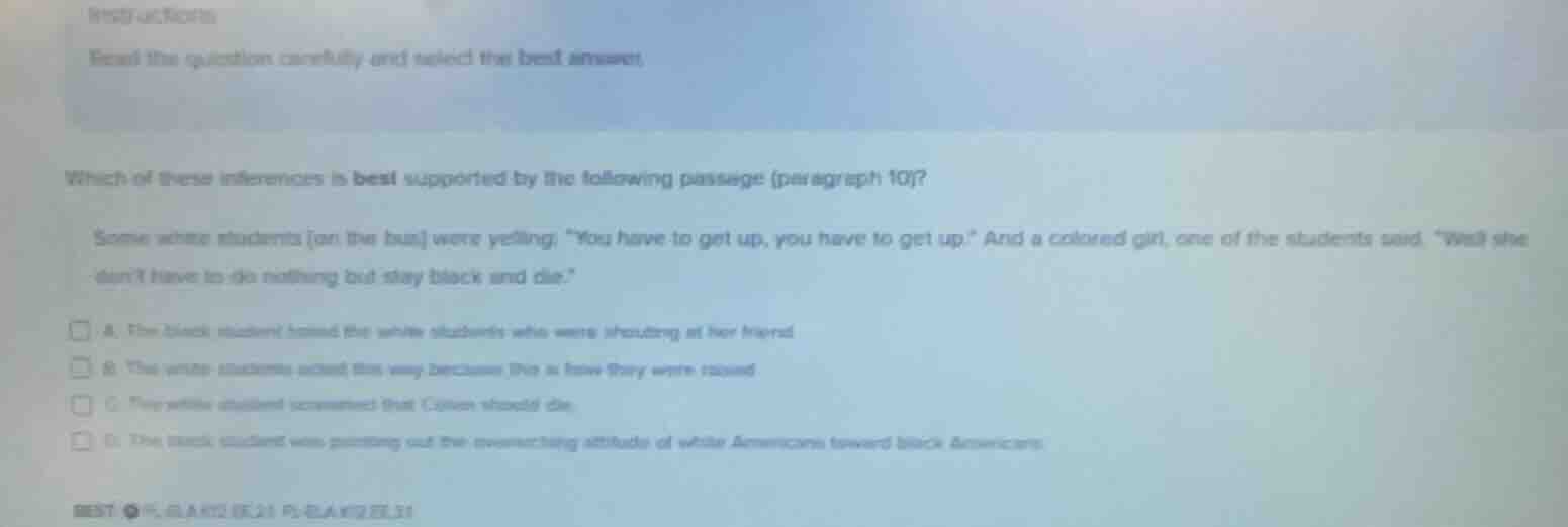 read the question carefully and select the best answer. which of these …