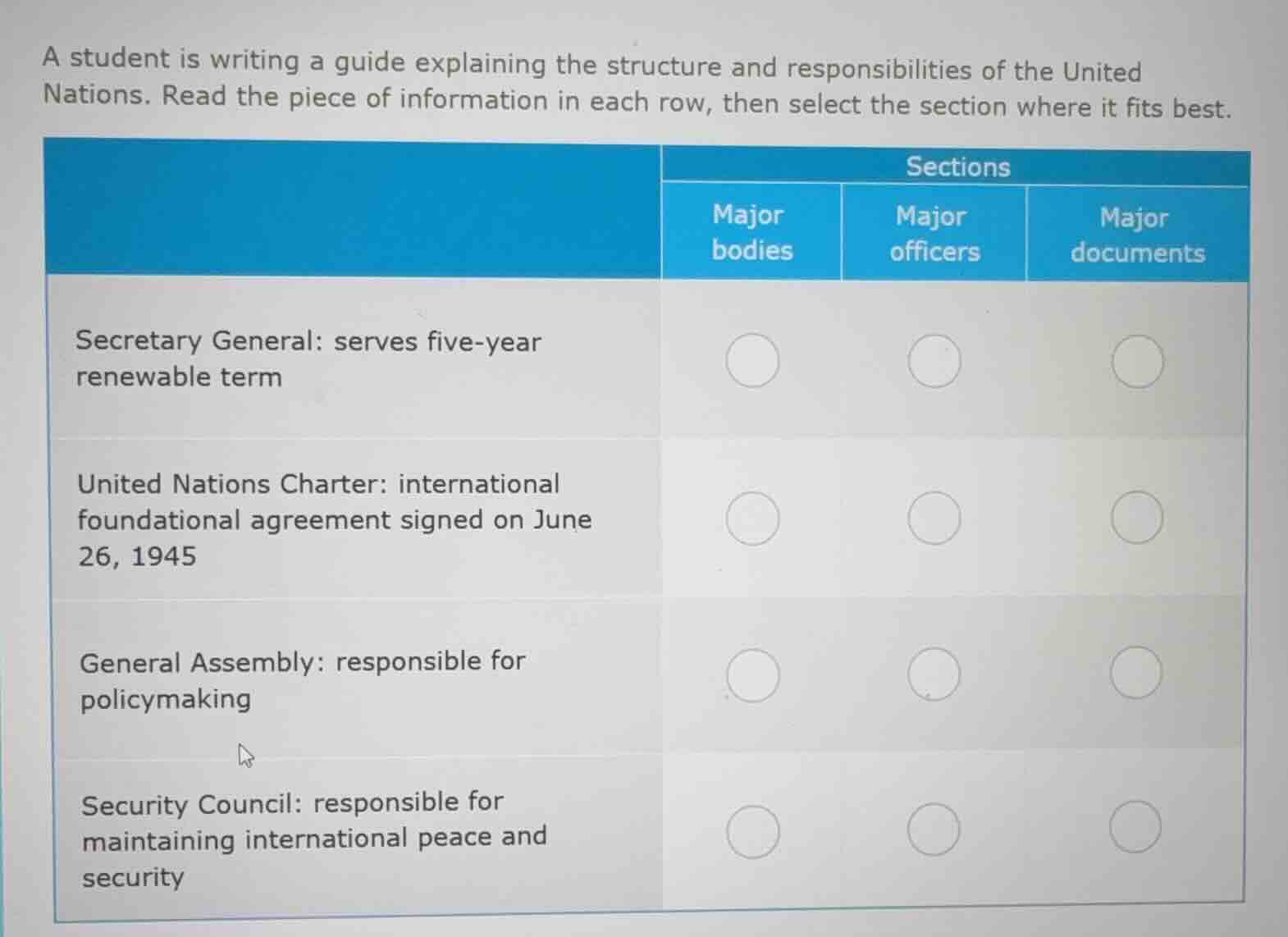 a student is writing a guide explaining the structure and responsibilit…