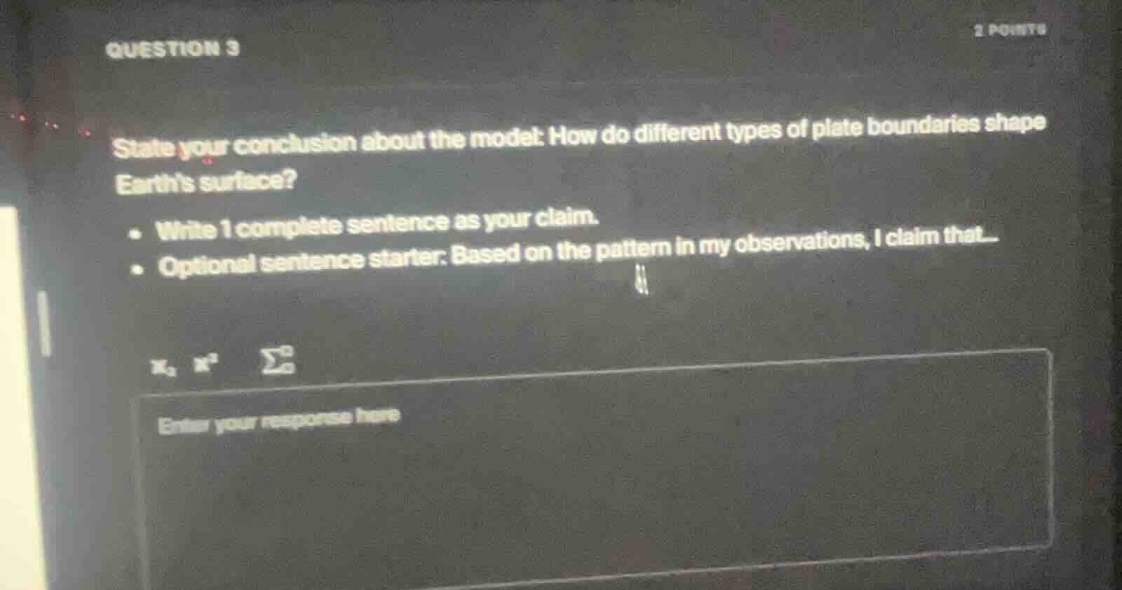 question 3 state your conclusion about the model: how do different type…