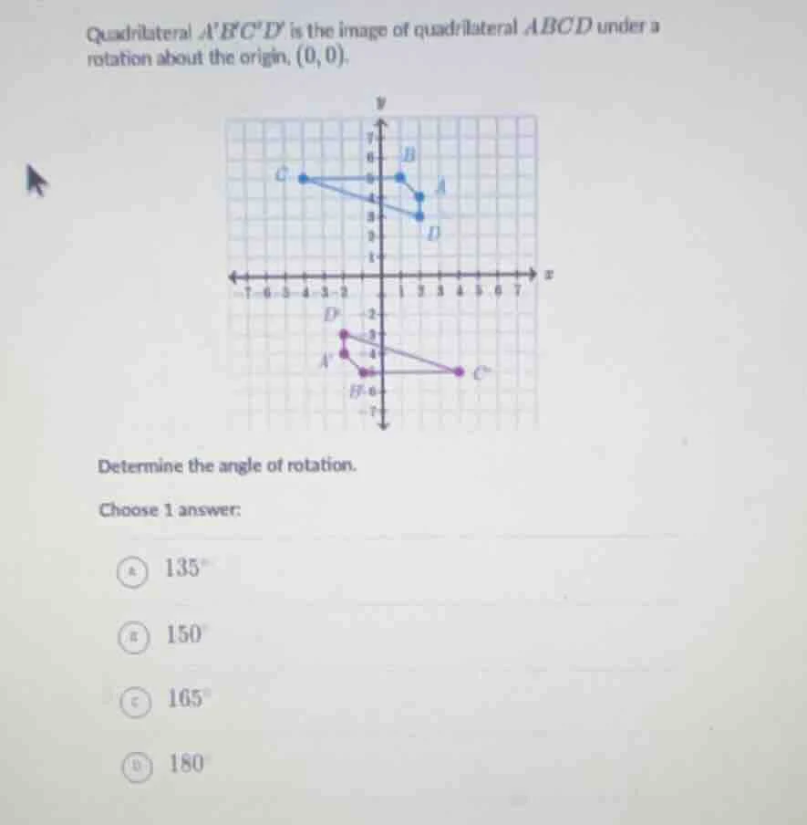 quadrilateral abcd is the image of quadrilateral abcd under a rotation …