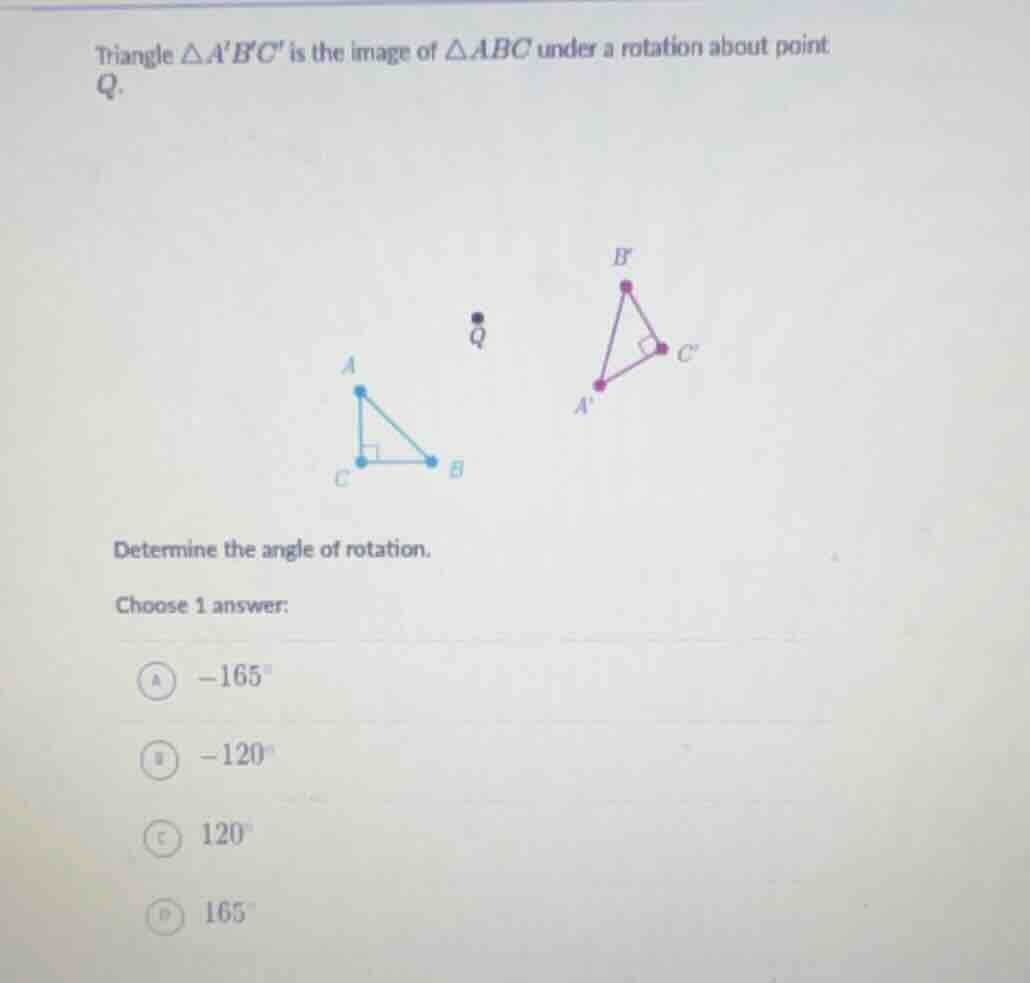 triangle $\\triangle abc$ is the image of $\\triangle abc$ under a rota…