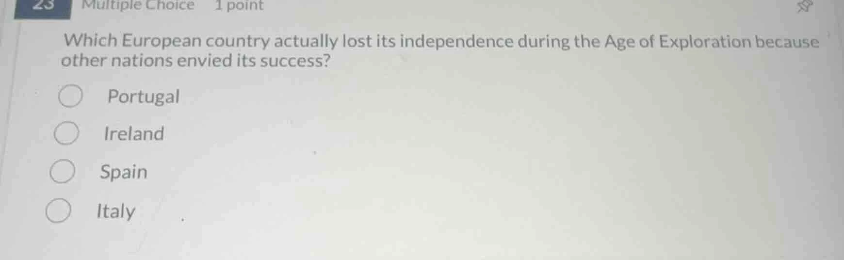 23 multiple choice 1 point which european country actually lost its ind…