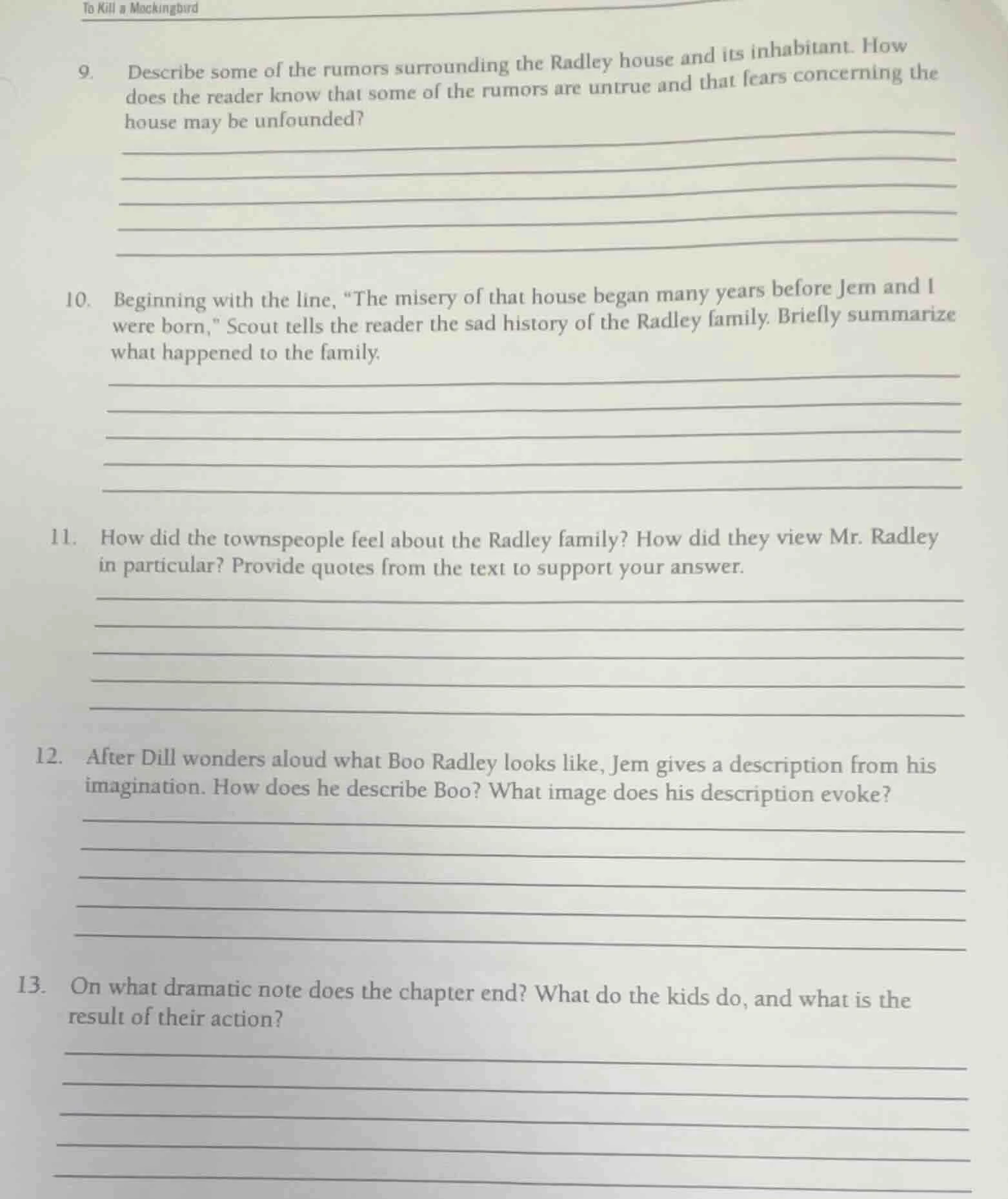 to kill a mockingbird 9. describe some of the rumors surrounding the ra…